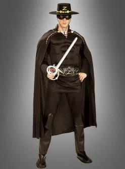 Deluxe Zorro Kostüm Mit Muskelshirt Erwachsene