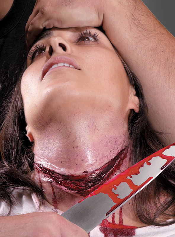 Gurgelschnitt Latex Halswunde 1 Gurgelschnitt Latex Halswunde