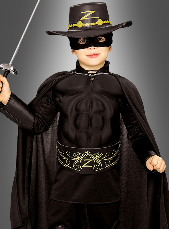 Kinder Deluxe Zorro Kostüm Mit Muskelshirt 1 Kinder Deluxe Zorro Kostüm Mit Muskelshirt