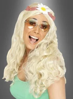 Flower Power Perücke Blond