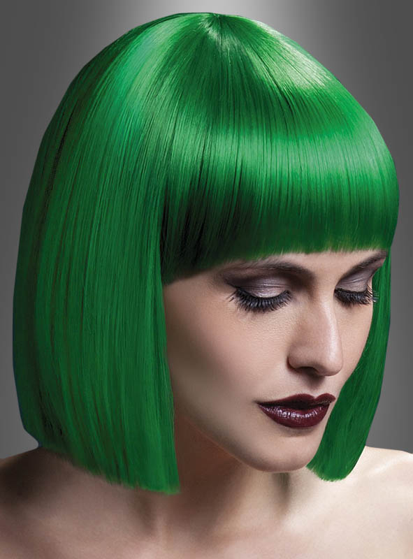 Lola Perücke Deluxe Pagenschnitt Grün 1 Lola Perücke Deluxe Pagenschnitt Grün