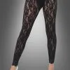 Romantische Spitzenleggings Schwarz