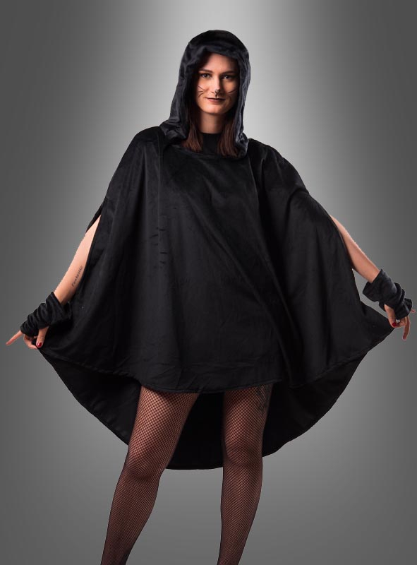 Wandelbarer Schwarzer Poncho Aus Plüsch XS-XXXL 1 Wandelbarer Schwarzer Poncho Aus Plüsch XS-XXXL