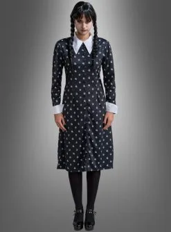 Wednesday Damen Kleid Schwarz-weiß