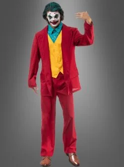 Roter Crazy Joker Anzug Für Herren