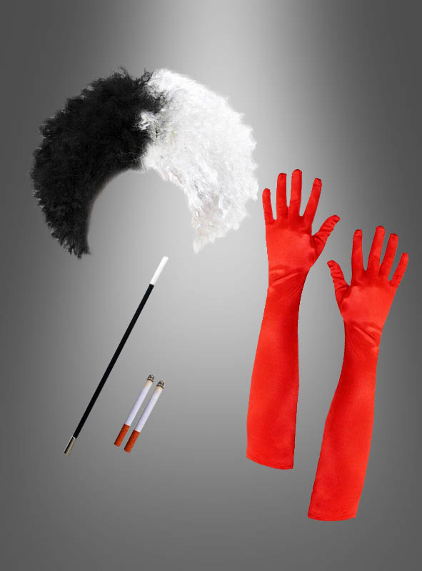 Cruel Girl Kostümset Mit Schwarz-weißer Perücke 1 Cruel Girl Kostümset Mit Schwarz-weißer Perücke