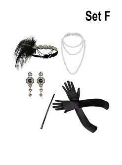 20er Charleston Accessoire Set Mit Schmuck Gold -Halloween-Cosplay Verkaufsgeschäft 172 951 x pic3