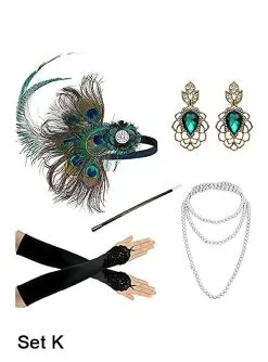 Charleston Kostümzubehör Set Gold 8 Charleston Kostümzubehör Set Gold -Halloween-Cosplay Verkaufsgeschäft 172 975 x pic4