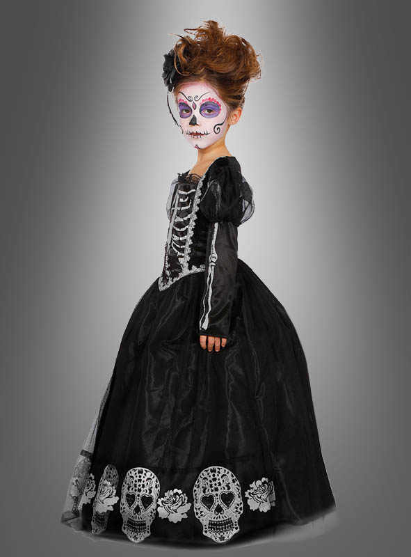 Deluxe Totenkopf Kleid Für Mädchen 2 Deluxe Totenkopf Kleid Für Mädchen – Bild 2