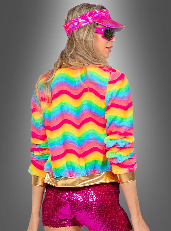 Kurze Plüschjacke Regenbogen 2 Kurze Plüschjacke Regenbogen – Bild 2
