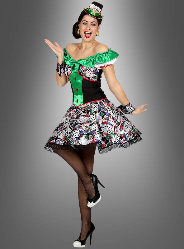 Casino Kleid Für Damen Mit Spielkartenmuster 2 Casino Kleid Für Damen Mit Spielkartenmuster – Bild 2