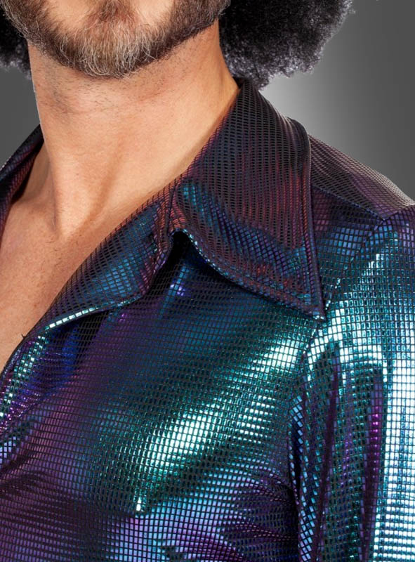 Schillerndes Premium 70er Jahre Disco Hemd 2 Schillerndes Premium 70er Jahre Disco Hemd – Bild 2