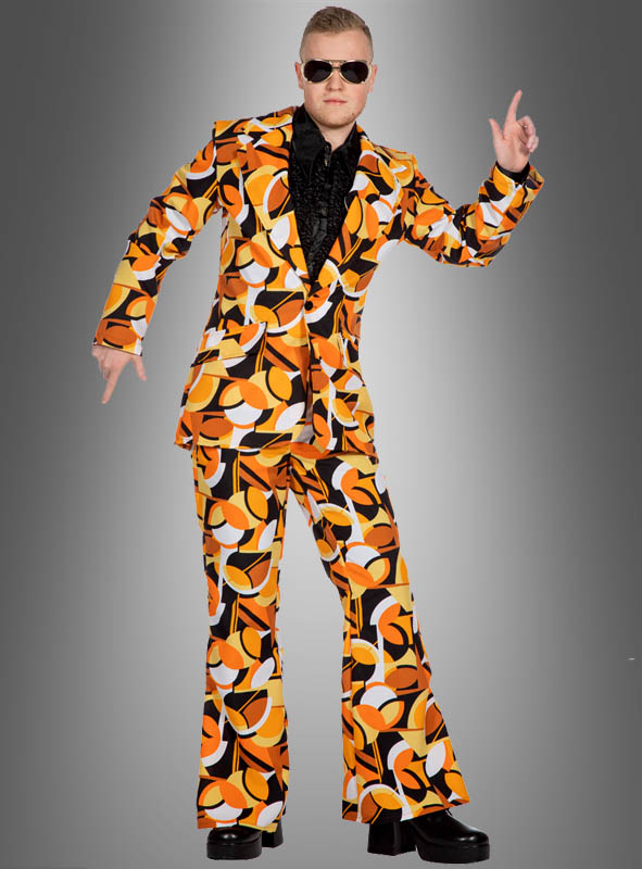 Retro 70er Tanzanzug Orangene Kreise 1 Retro 70er Tanzanzug Orangene Kreise