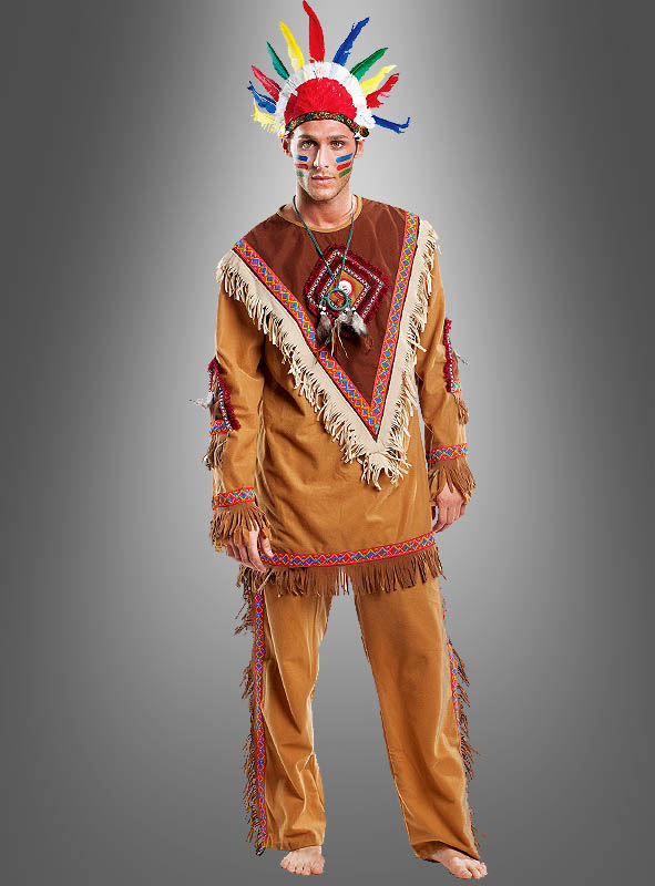 Herrenkostüm Indianer Mit Federschmuck Deluxe 1 Herrenkostüm Indianer Mit Federschmuck Deluxe