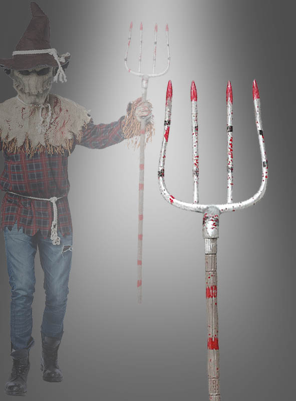 Blutige Mistgabel Für Halloween 153cm 1 Blutige Mistgabel Für Halloween 153cm