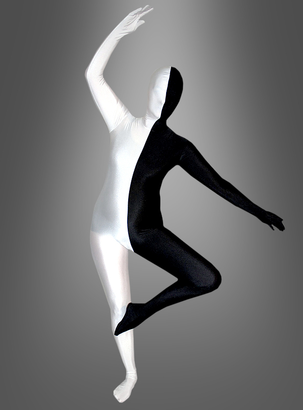 Ganzkörperanzug Schwarz-weiß 1 Ganzkörperanzug Schwarz-weiß