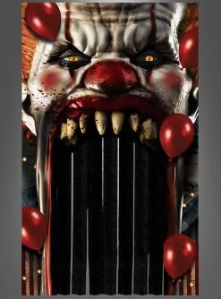 Halloween Eingang Horrorclown Vorhang 145x240cm