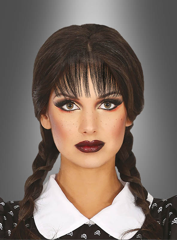 Schwarze Perücke Mit Zöpfen Für Erwachsene 1 Schwarze Perücke Mit Zöpfen Für Erwachsene