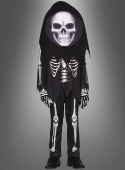 Skelett Kostüm Mit Großem Totenkopf Für Kinder