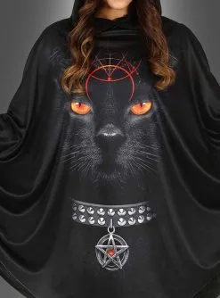 Poncho Schwarze Katze Mit Kapuze 5 Poncho Schwarze Katze Mit Kapuze -Halloween-Cosplay Verkaufsgeschäft 31 79585 pic3