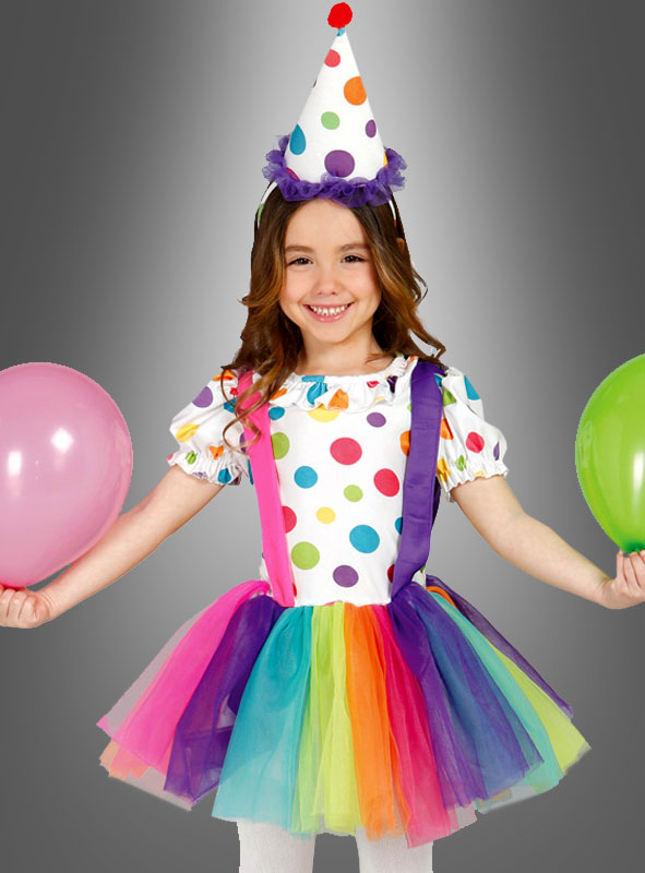 Bunter Zirkusclown Mädchenkostüm 1 Bunter Zirkusclown Mädchenkostüm