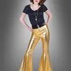 Deluxe Damen Schlaghose Gold Disco