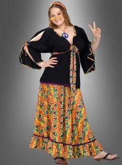 XXL Hippie Mama Blumenkind Kostüm