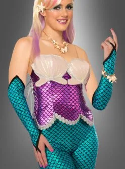 Korsage Oberteil Meerjungfrau Kostüm Lila