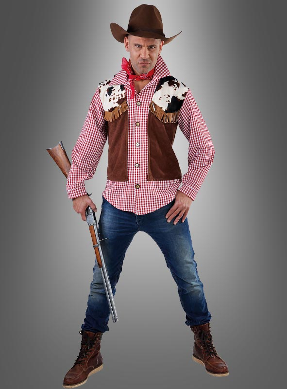 Cowboyhemd Rot Kariertes Hemd Mit Weste 1 Cowboyhemd Rot Kariertes Hemd Mit Weste