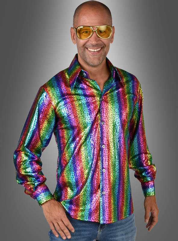 Hologramm Party Hemd Regenbogen 1 Hologramm Party Hemd Regenbogen