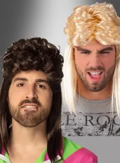 Vokuhila Perücke 80er Frisur Larry