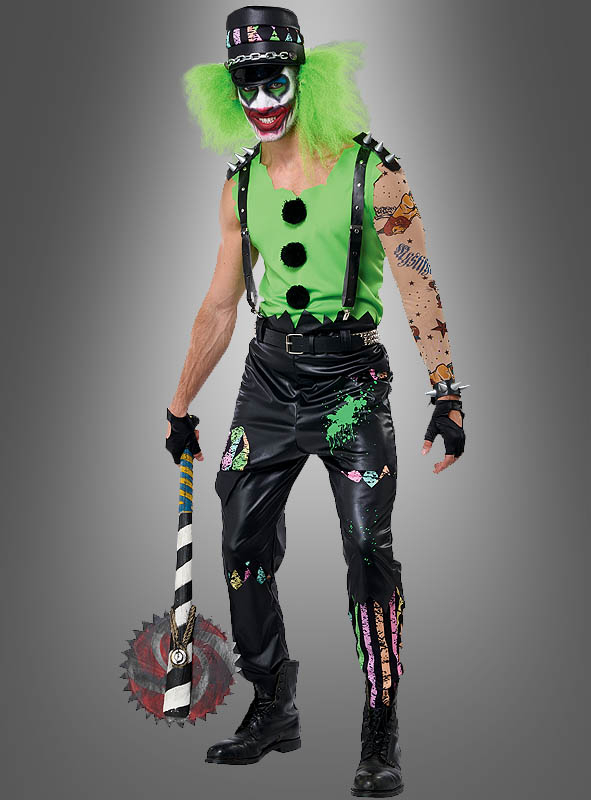 Verrückter Clown Nick Neon Kostüm Herren 1 Verrückter Clown Nick Neon Kostüm Herren