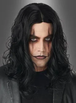 Schwarze Lockenperücke Düsterer Abenteurer