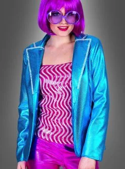 Glanz Jacke Damen Im Disco Style -Halloween-Cosplay Verkaufsgeschäft 70er jahre discokostuem metallic jacke damen 2a1512ea61 3