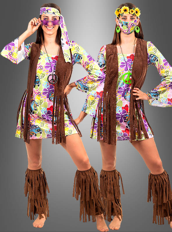 Hippie Blumenkleid Mit Fransenweste 1 Hippie Blumenkleid Mit Fransenweste