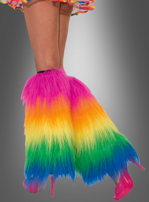 Plüsch Beinstulpen Regenbogen 2 Plüsch Beinstulpen Regenbogen – Bild 2