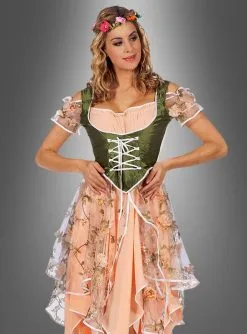 Bezauberndes Blumenfee Kleid Mit Blüten -Halloween-Cosplay Verkaufsgeschäft blumenfee kostuem damen mit stoffblumen 25ac97532c 3