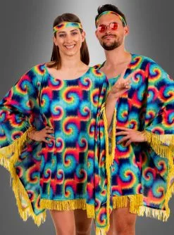 Hippie Poncho Für Damen Mit Batik-Muster -Halloween-Cosplay Verkaufsgeschäft farbenfroher damenponcho 90a8de1128 3