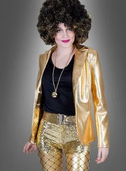 Glänzende Disco Jacke Damen Gold Oder Silber -Halloween-Cosplay Verkaufsgeschäft glanzjacke discokostuem damen gold silber 0513aa229e 3