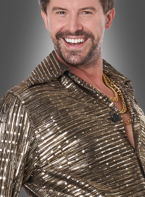 Disco Fever Herrenkostüm Gold-schwarz 2 Disco Fever Herrenkostüm Gold-schwarz – Bild 2