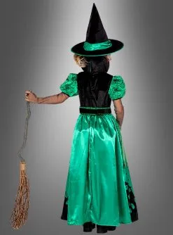 Langes Hexenkleid Grün Für Kinder -Halloween-Cosplay Verkaufsgeschäft halloween kostuem kinderhexe gruen 2282684973 4