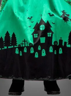 Langes Hexenkleid Grün Für Kinder -Halloween-Cosplay Verkaufsgeschäft maedchen hexenkleid mit hexenhut 8045fc8b76 3