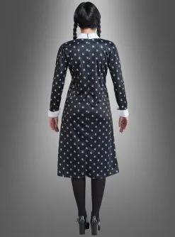 Wednesday Damen Kleid Schwarz-weiß -Halloween-Cosplay Verkaufsgeschäft original netflix serie wednesday kostuem gemustert 85de155565 3