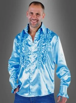 Doppelreihiges Rüschenhemd Waschbar 70er -Halloween-Cosplay Verkaufsgeschäft rueschenhemd disco schlager party 5dfb690eb7 4