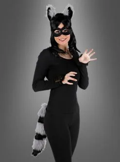 Catsuit Overall Schwarz Oder Weiß -Halloween-Cosplay Verkaufsgeschäft schwarzer catsuit waschbaer d697125ed9 3
