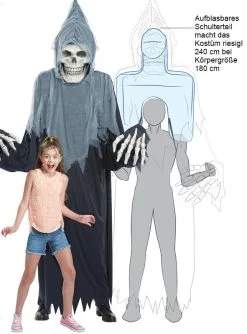 Gigantischer Tod Kostüm Oder Deko Ca. 240 Cm -Halloween-Cosplay Verkaufsgeschäft sensenmann skelett kostuem dbc32c993b 3