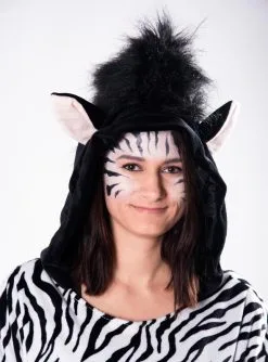 Plüsch Zebra Poncho XS-XXXL 6 Plüsch Zebra Poncho XS-XXXL -Halloween-Cosplay Verkaufsgeschäft tier poncho zebra kapuze fell 9e8c83e8e4 3
