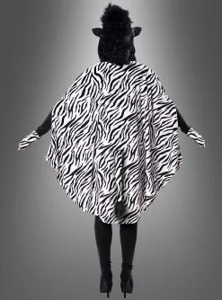 Plüsch Zebra Poncho XS-XXXL 7 Plüsch Zebra Poncho XS-XXXL -Halloween-Cosplay Verkaufsgeschäft warmer poncho schwarz weiss ohren a8f3228628 4