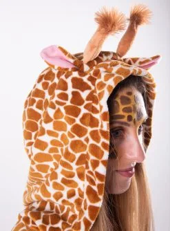 Plüsch Giraffe Poncho Mit Haarreif S-XXXL -Halloween-Cosplay Verkaufsgeschäft warmer poncho seitlich ohren 2efd14241e 4