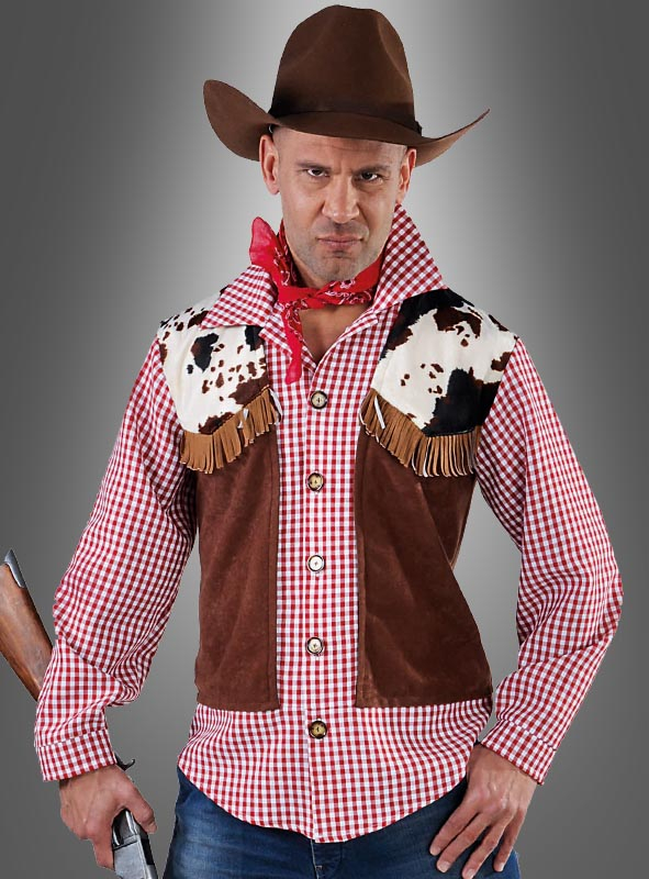 Cowboyhemd Rot Kariertes Hemd Mit Weste 2 Cowboyhemd Rot Kariertes Hemd Mit Weste – Bild 2